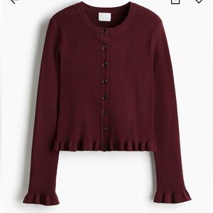 H&M Burgundy Cardigan Sweater